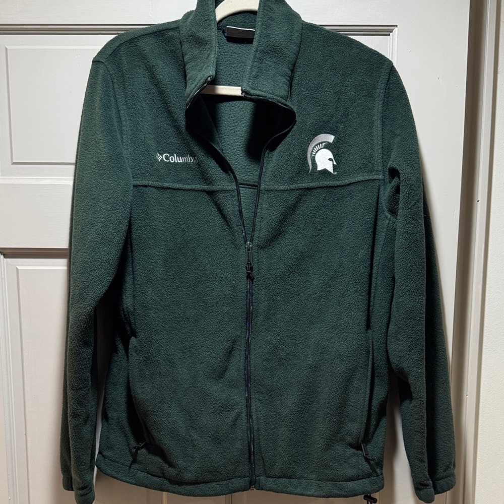 Columbia Forest Green Fleece Jacket Michigan State Spartans